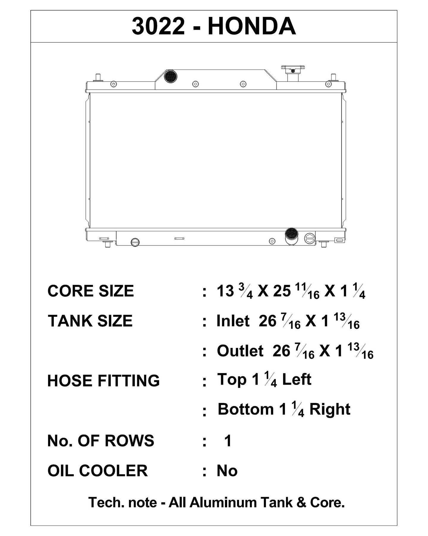 CSF #3022 03-05 Honda Civic Si High-Performance All-Aluminum Radiator