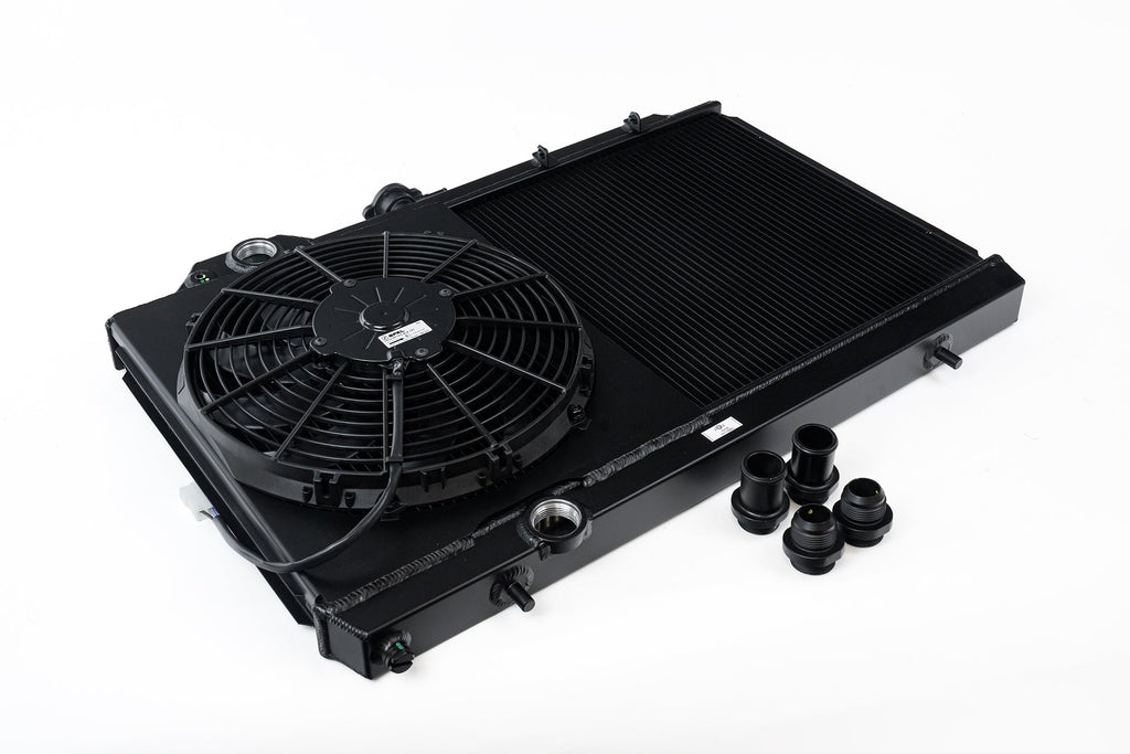 CSF #7075B Mitsubishi Evo 7/8/9 Full Size Slim Radiator w/ 12in SPAL Fan - Black