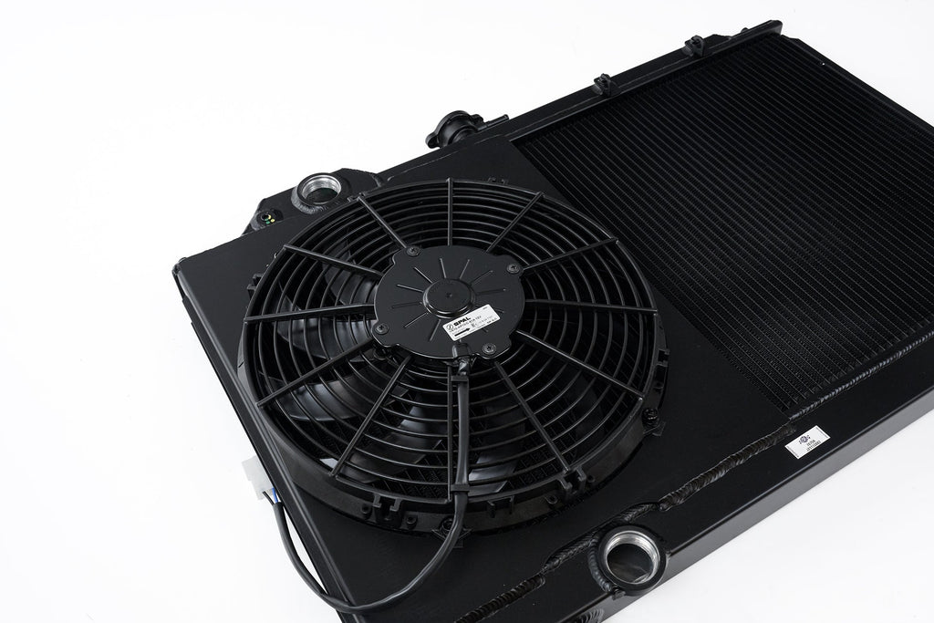 CSF #7075B Mitsubishi Evo 7/8/9 Full Size Slim Radiator w/ 12in SPAL Fan - Black