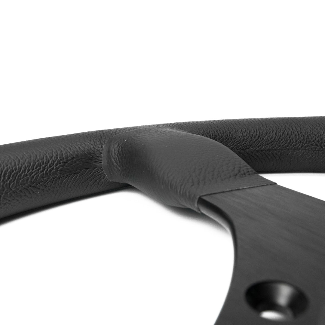 Ferrari F40 Steering Wheel - Black Leather Black Spokes 350mm