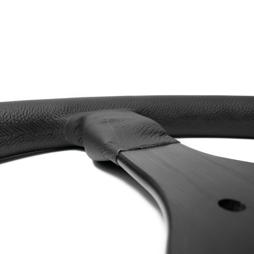 Ferrari F40 Steering Wheel - Black Leather Black Spokes 350mm