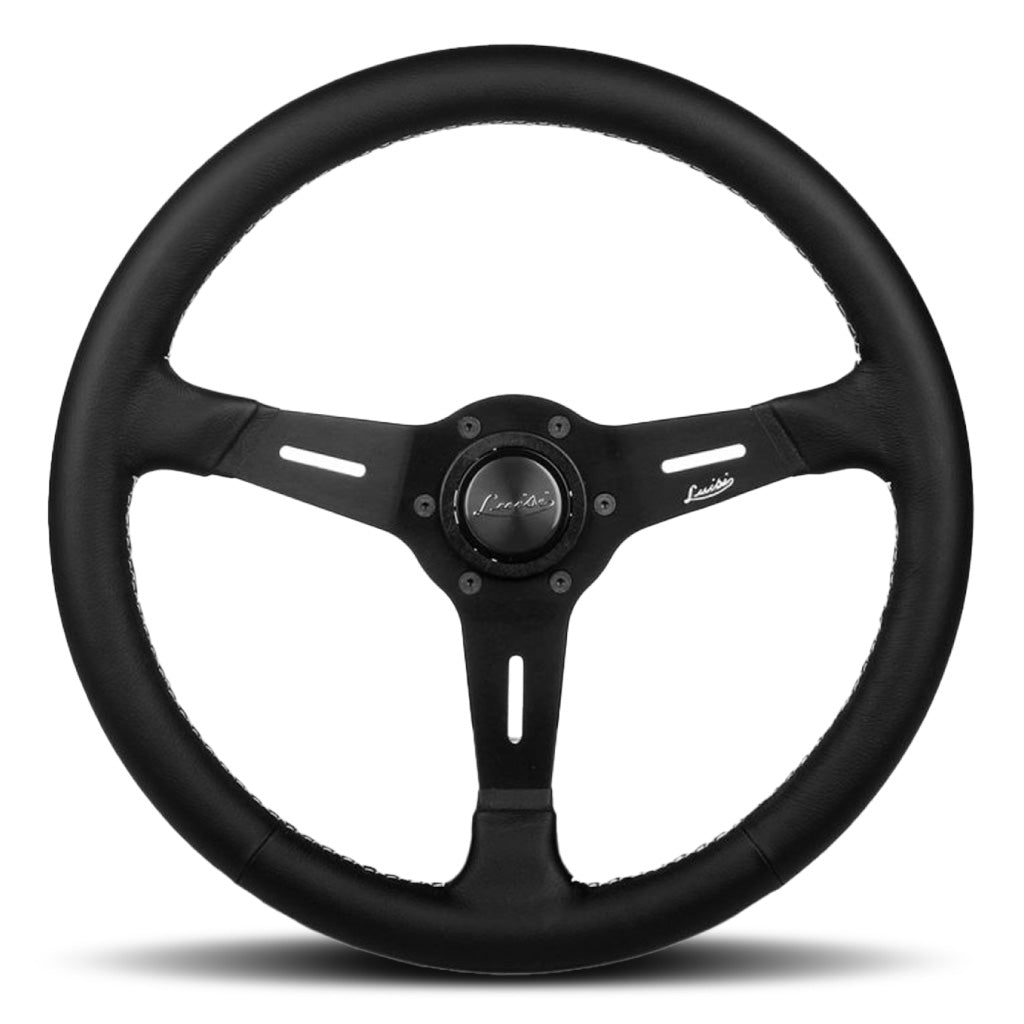 Luisi Mistral Steering Wheel - Black Leather Black Spokes 380mm