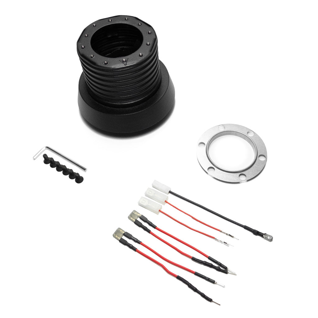 Sport Line Racing 3 Deep Dish Drifting Suede Steering Wheel & Hub Adapter Boss Kit For Mazda MX-5 Miata With Airbag