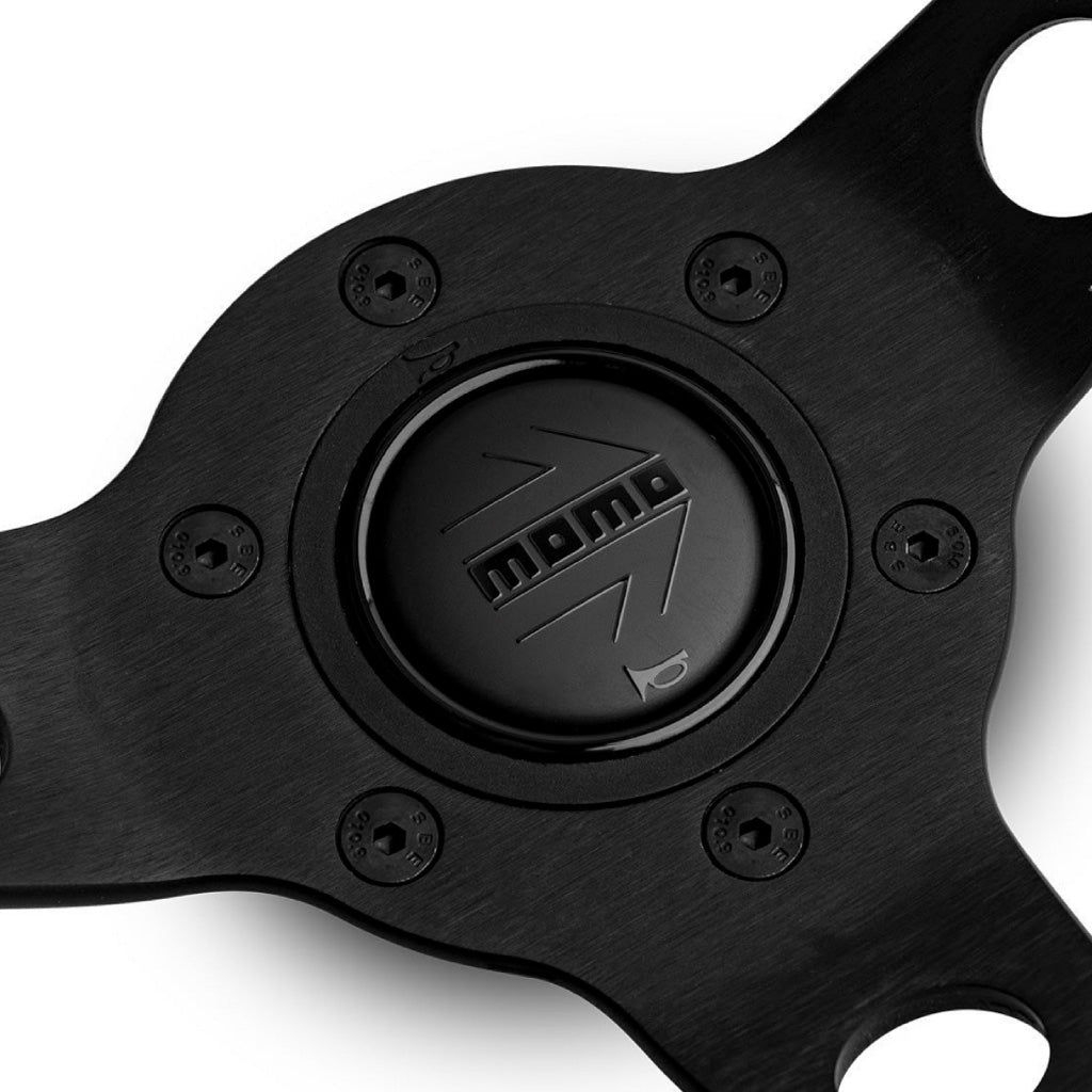 MOMO Mod. 07 Black Edition Steering Wheel - Black Suede Black Spokes 350mm