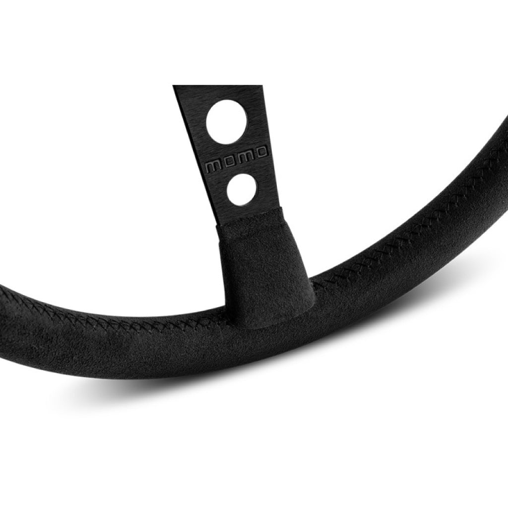 MOMO Mod. 07 Black Edition Steering Wheel - Black Leather Black Spokes 350mm