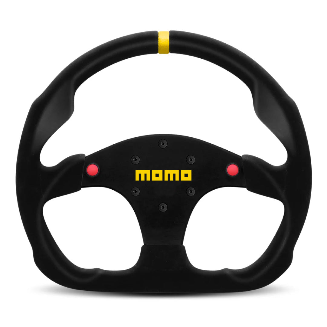 MOMO Mod. 30 B Steering Wheel - Black Suede Black Spokes 320mm - NOS