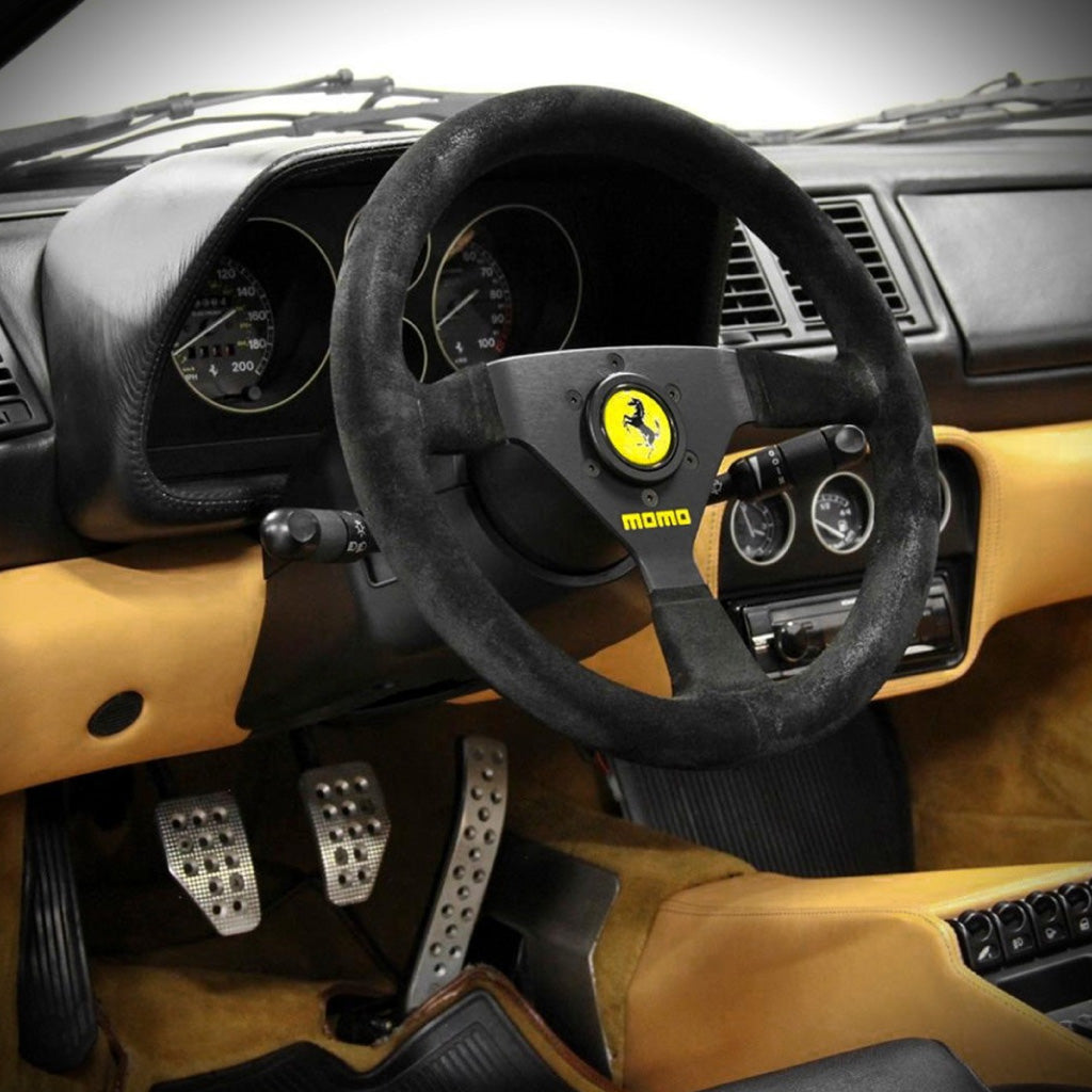 MOMO Mod. 69 Steering Wheel - Black Suede Black Spokes 350mm