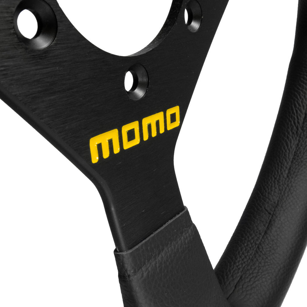 MOMO Mod. 78 Steering Wheel - Black Leather Black Spokes 320mm