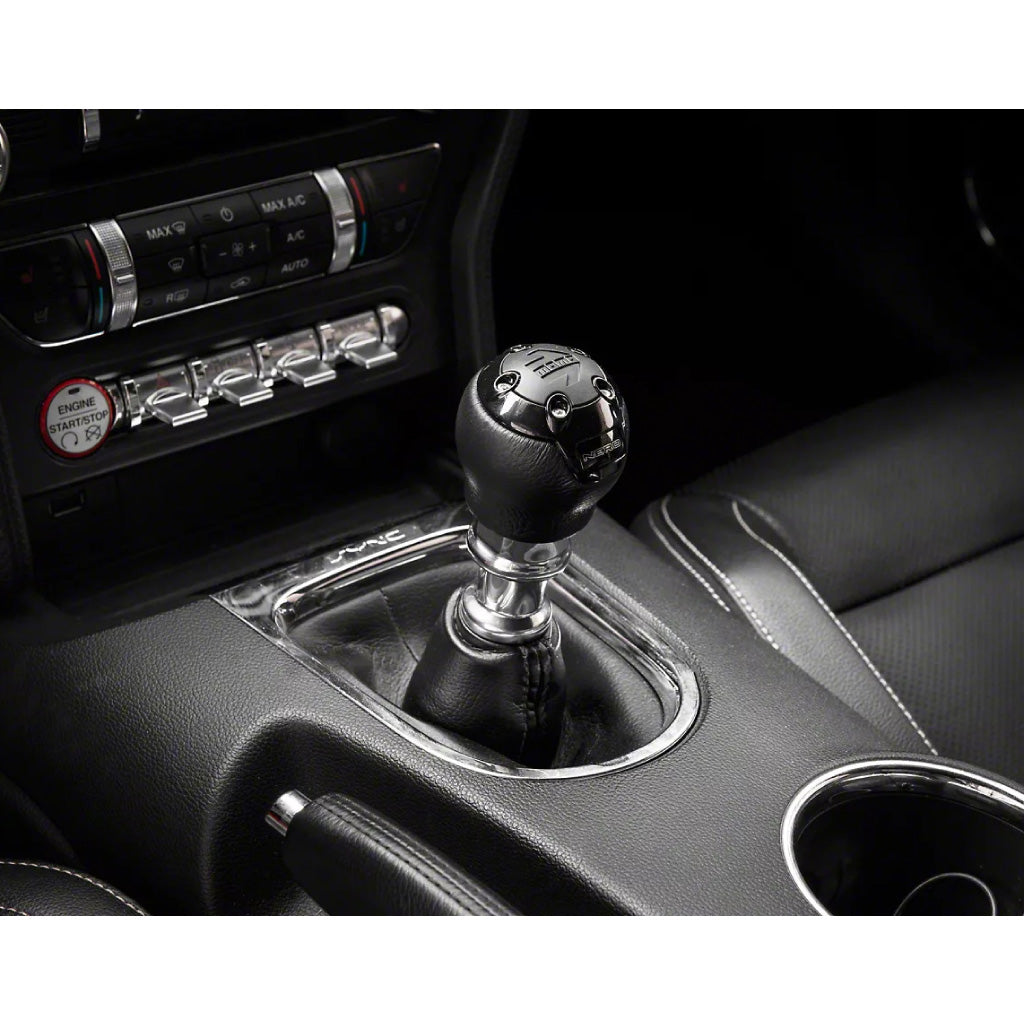 MOMO Nero Shift Knob - Aluminium Leather - Lift Up Reverse