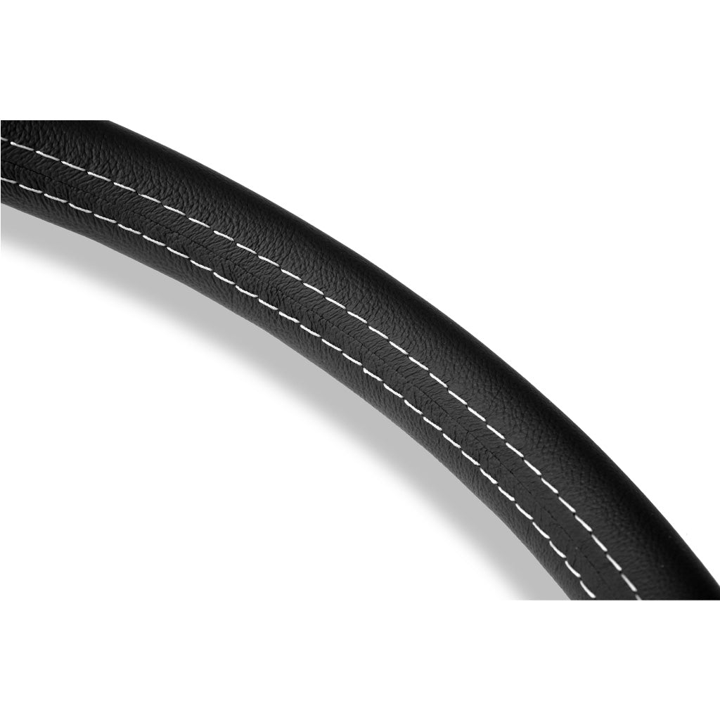 MOMO Retro Heritage Steering Wheel - Black Leather Brushed Aluminium Spokes 360mm