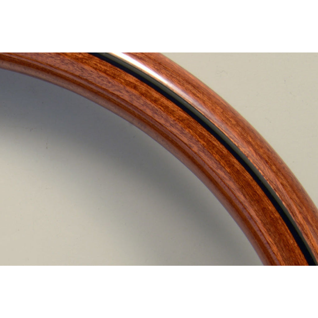 Nardi Deep Corn Steering Wheel - Mahogany Wood Black Spokes 350mm