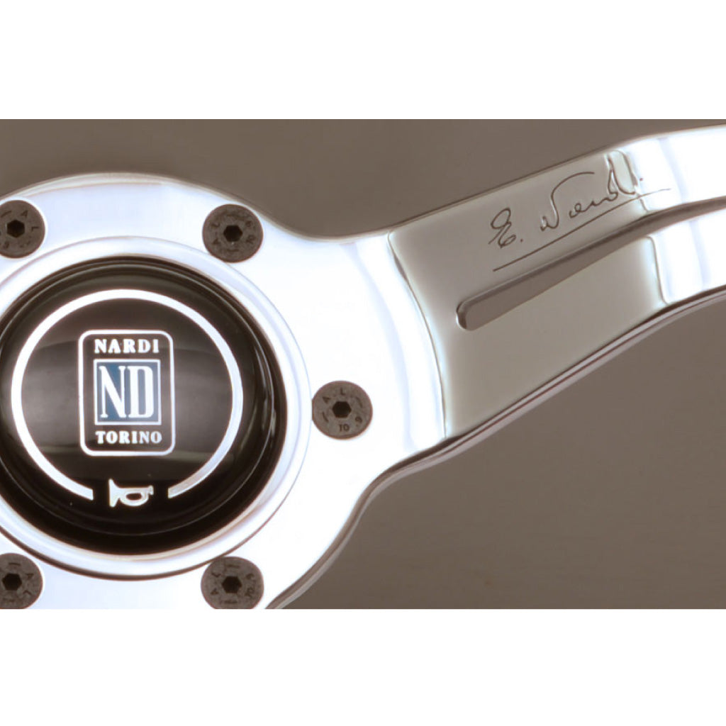 Nardi Deep Corn Steering Wheel - Mahogany Wood Polished Spokes 330mm