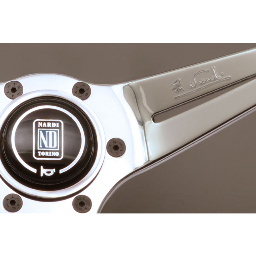 Nardi Deep Corn Steering Wheel - Mahogany Wood Polished Spokes 350mm