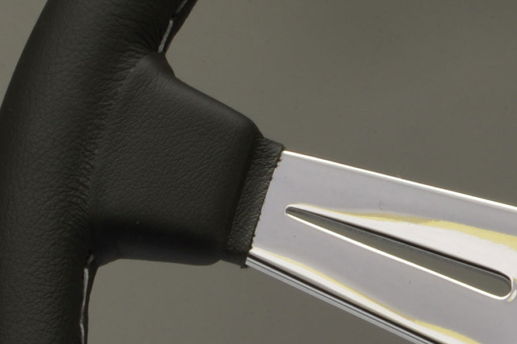 Nardi ND Classic Steering Wheel - Black Leather Polished Spokes 360mm