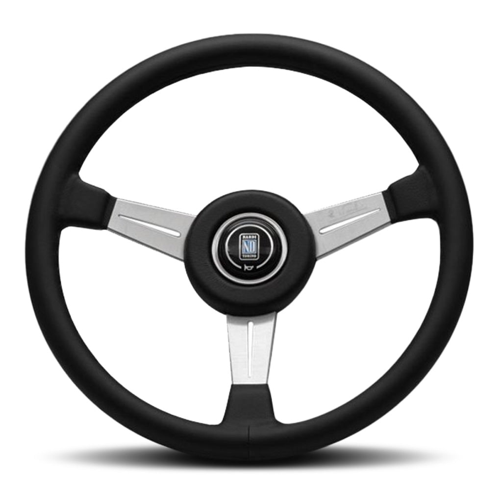 Nardi ND Classic Steering Wheel - Black Leather Satin Spokes 365mm