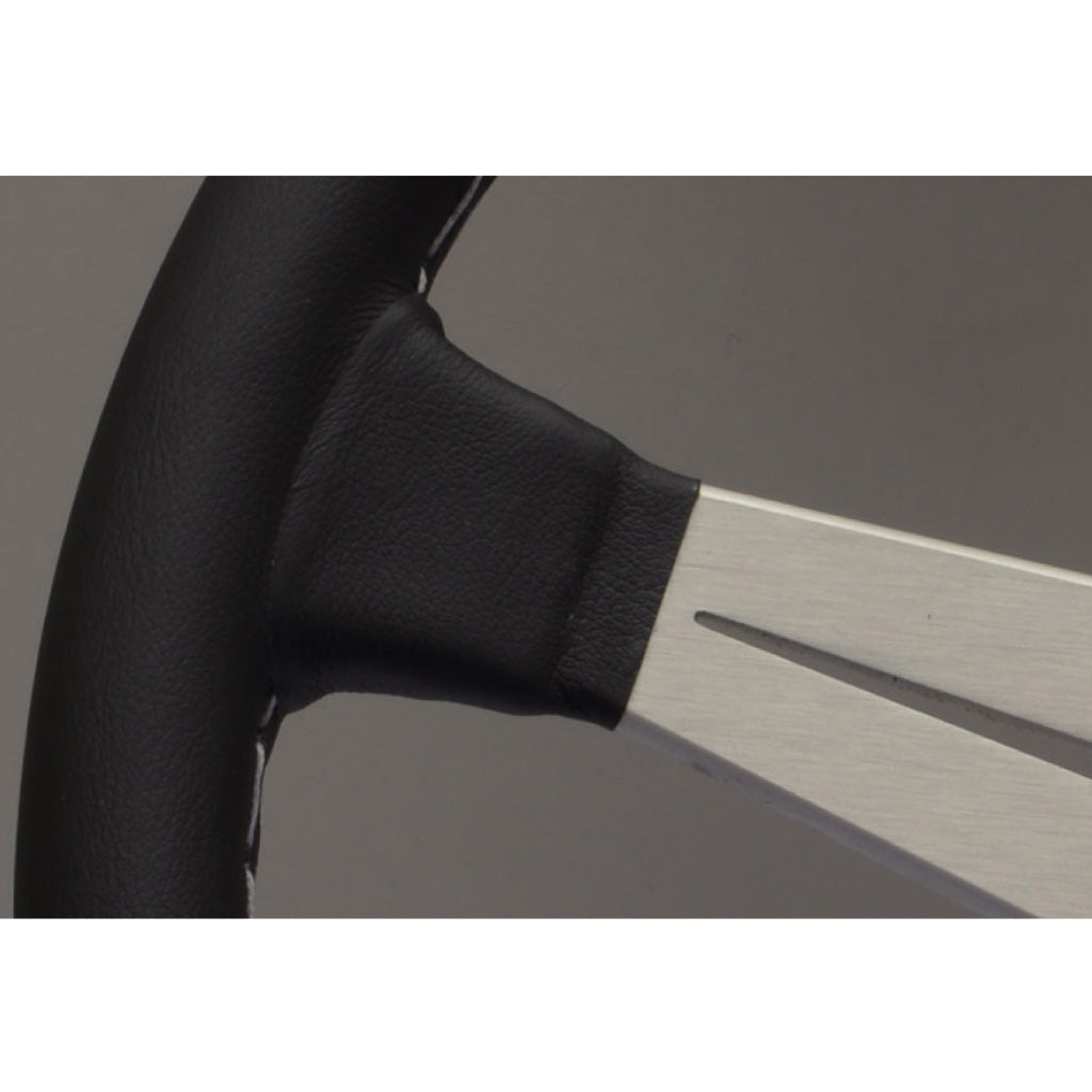 Nardi ND Classic Steering Wheel - Black Leather Satin Spokes 390mm