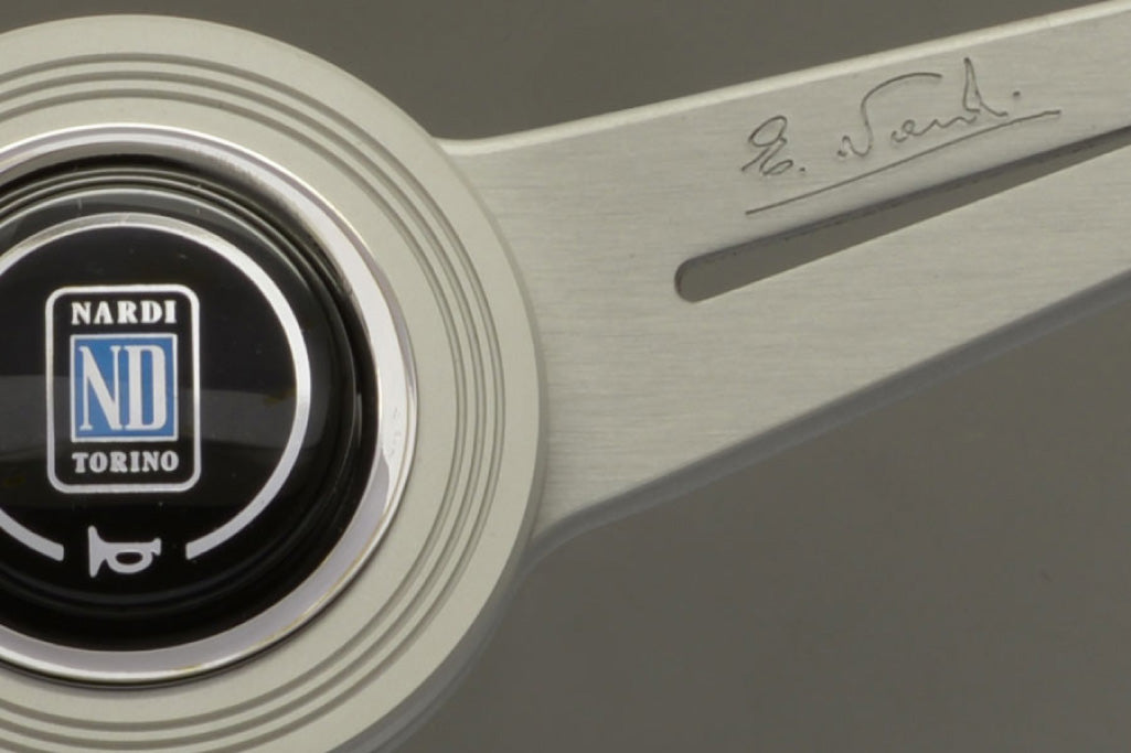 Nardi ND Classic Steering Wheel - Black Leather Silver Spokes 340mm