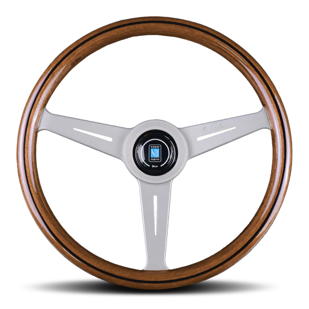 Nardi ND Classic Steering Wheel - Wood Silver Spokes 360mm
