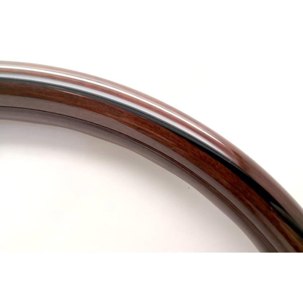 Nardi ND Classic Steering Wheel - Wood Silver Spokes Visible Screws 360mm