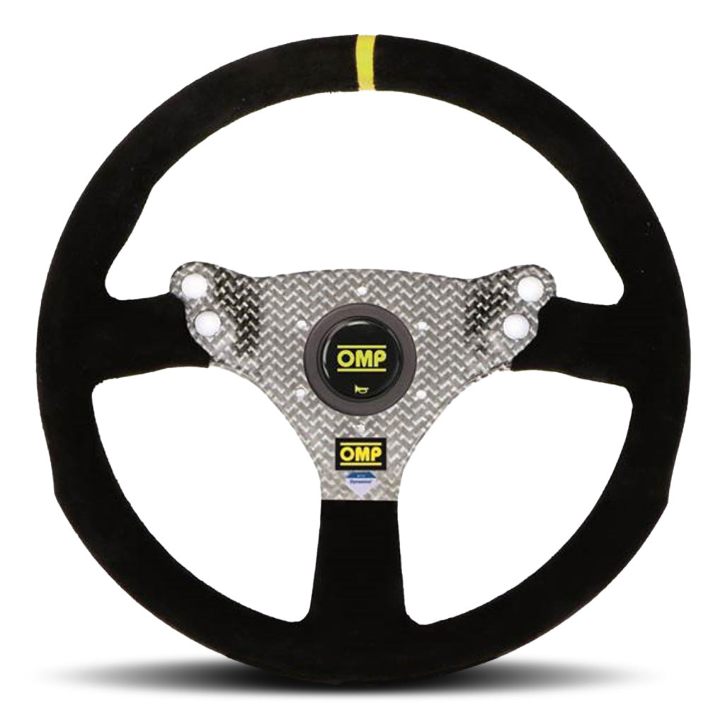 OMP 320 Hybrid S Steering Wheel - Black Suede Composite Spokes 330mm