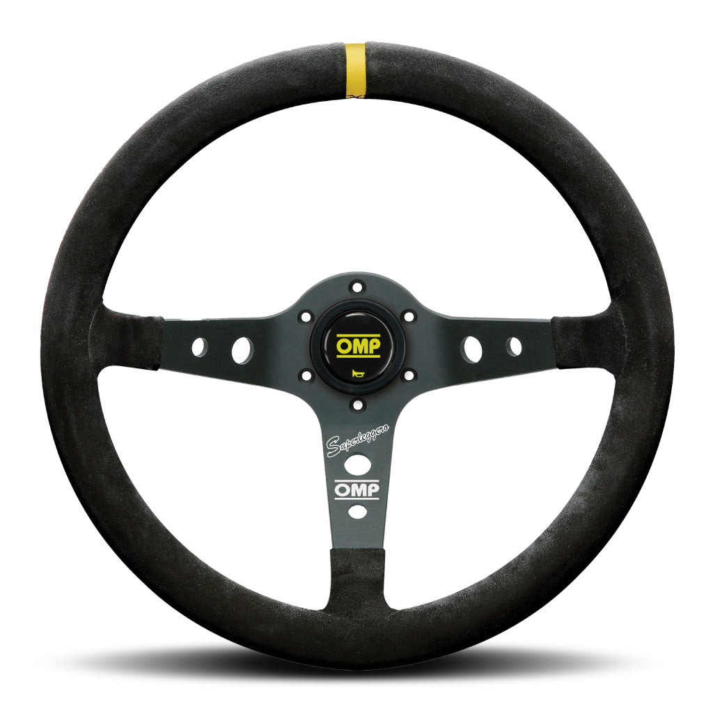 OMP CORSICA SUPERLEGGERO Steering Wheel - Black Suede Black Spokes 350mm