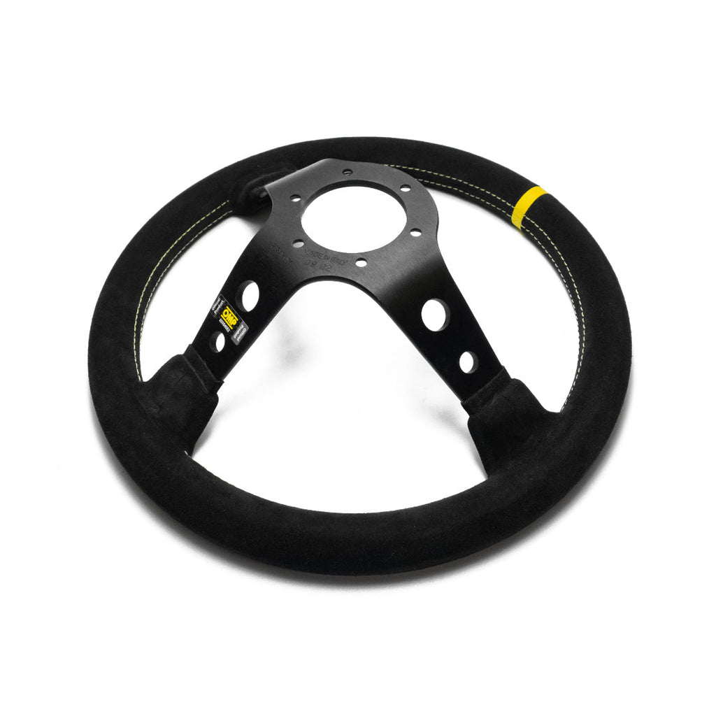 OMP Corsica 330 Steering Wheel - Black Suede Black Spokes 330mm