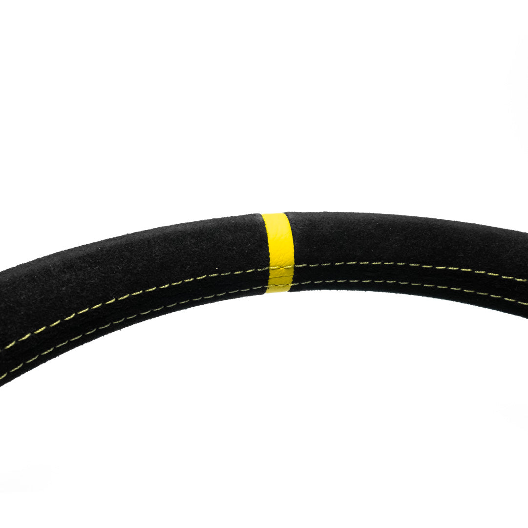 OMP Corsica 330 Steering Wheel - Black Suede Black Spokes 330mm
