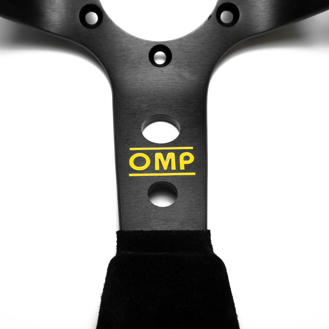 OMP Corsica 330 Steering Wheel - Black Suede Black Spokes 330mm