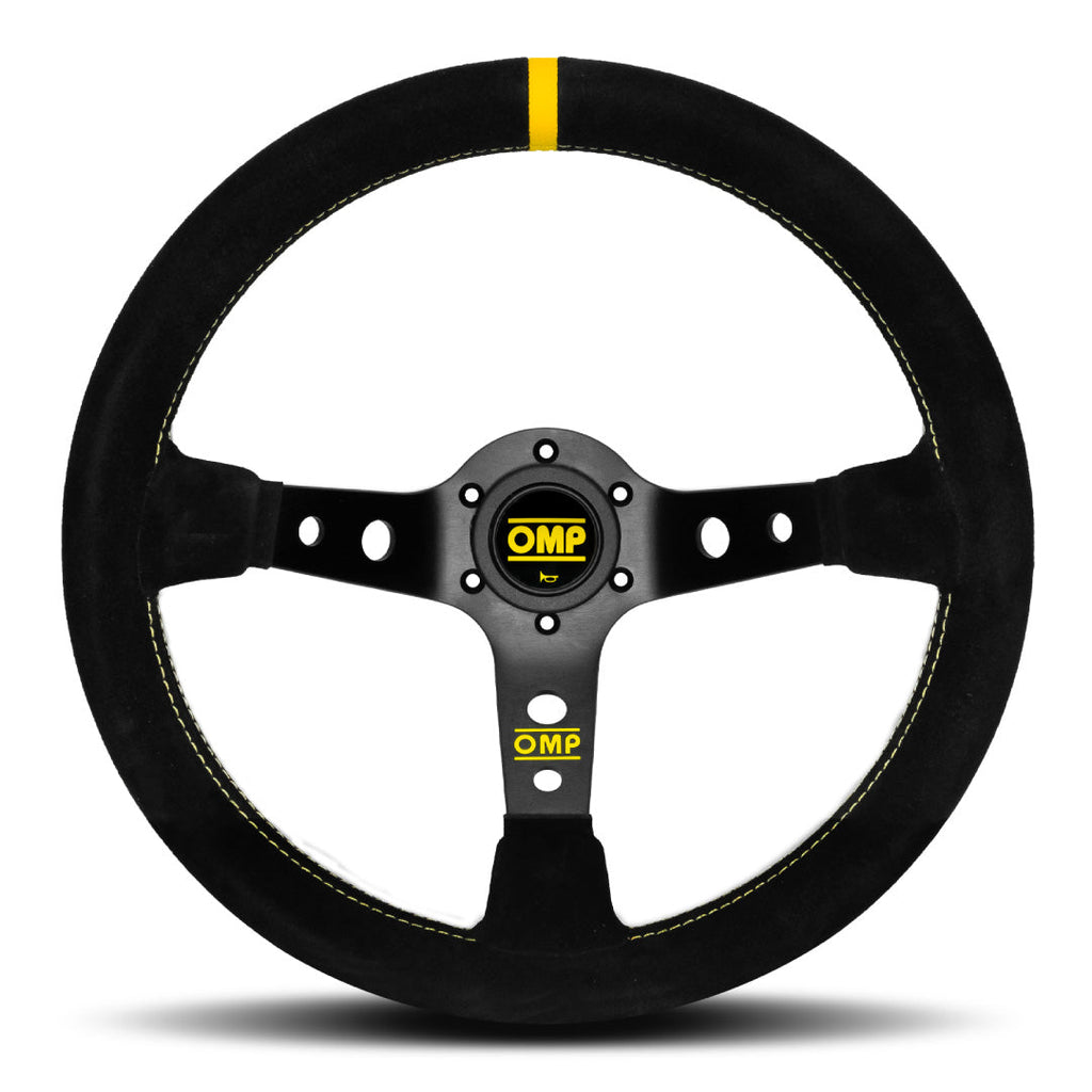 OMP Corsica 330 Steering Wheel - Black Suede Black Spokes 330mm