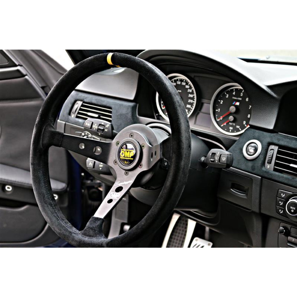 OMP Corsica OV Superleggero Steering Wheel - Black Suede Black Spokes 350mm