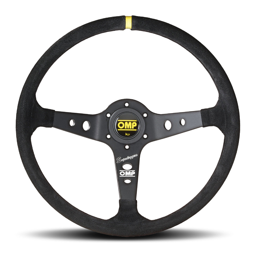 OMP Corsica OV Superleggero Steering Wheel - Black Suede Black Spokes 350mm