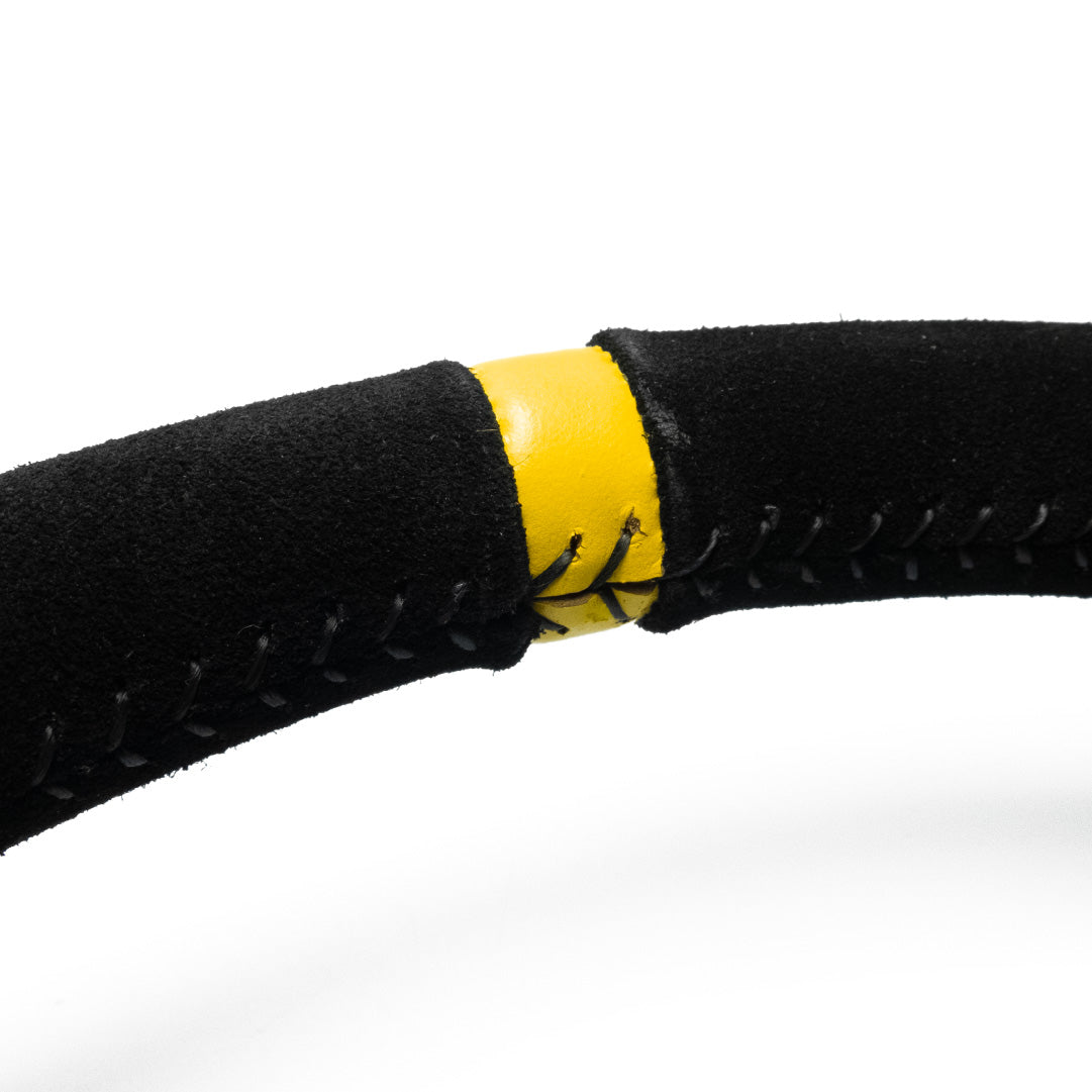 OMP RS Steering Wheel - Black Suede Black Spokes 350mm