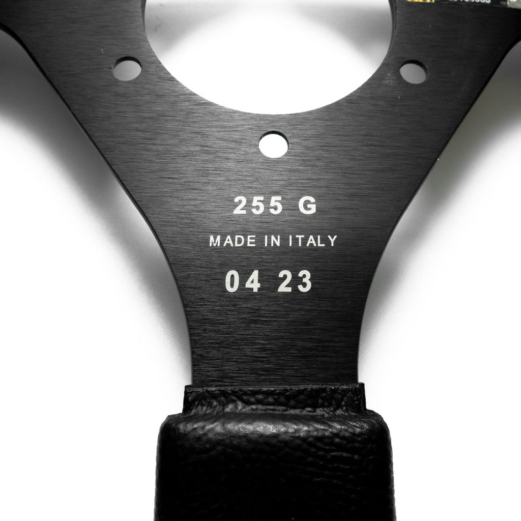 OMP Racing GP Steering Wheel - Black Polyurethane Black Spokes 330mm