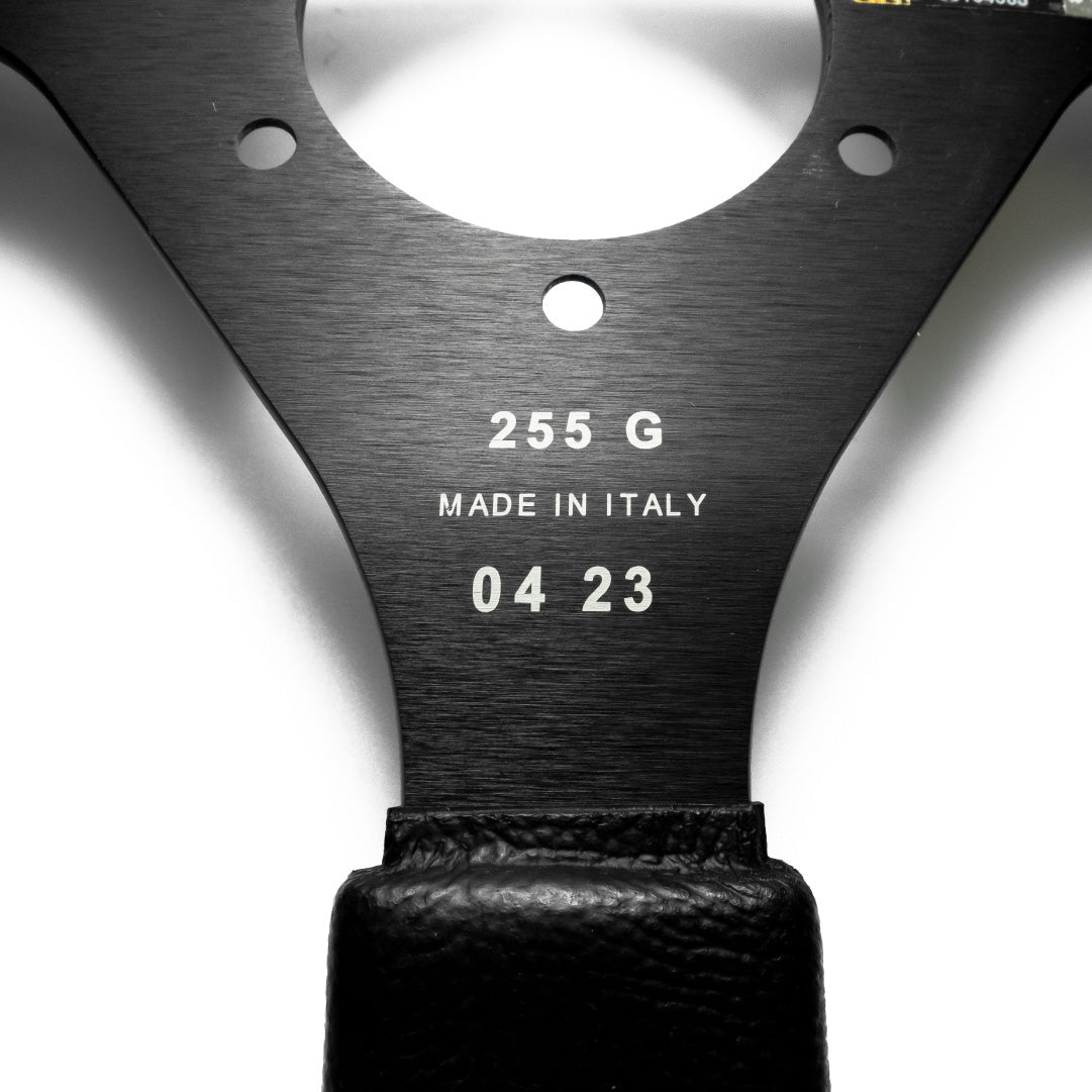 OMP Racing GP Steering Wheel - Black Polyurethane Black Spokes 330mm