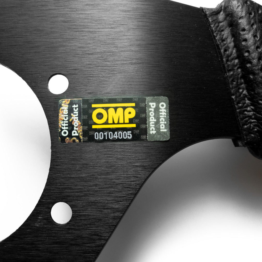OMP Racing GP Steering Wheel - Black Polyurethane Black Spokes 330mm