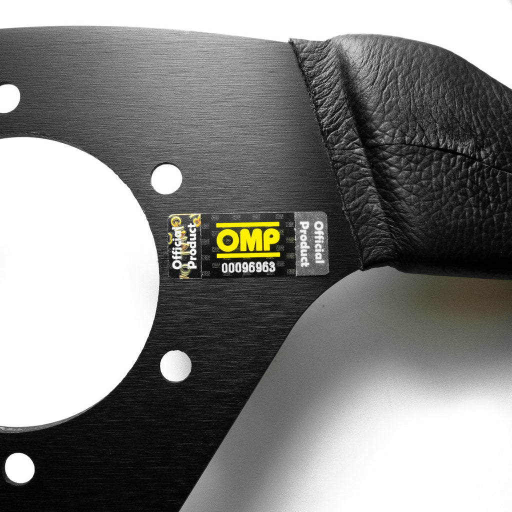 OMP Trecento Liscio Steering Wheel - Black Leather Black Spokes 300mm