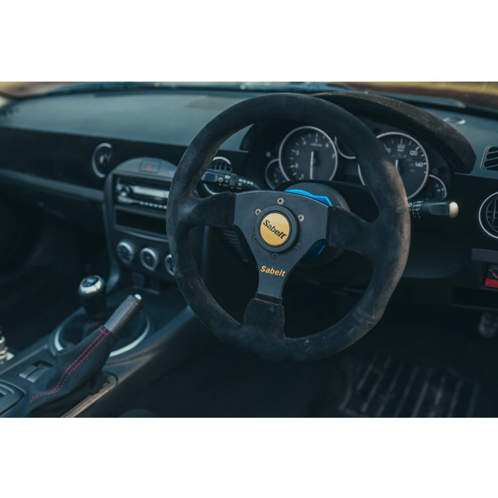 Sabelt Competition SW-633 Steering Wheel - Black Suede Black Spokes 330mm