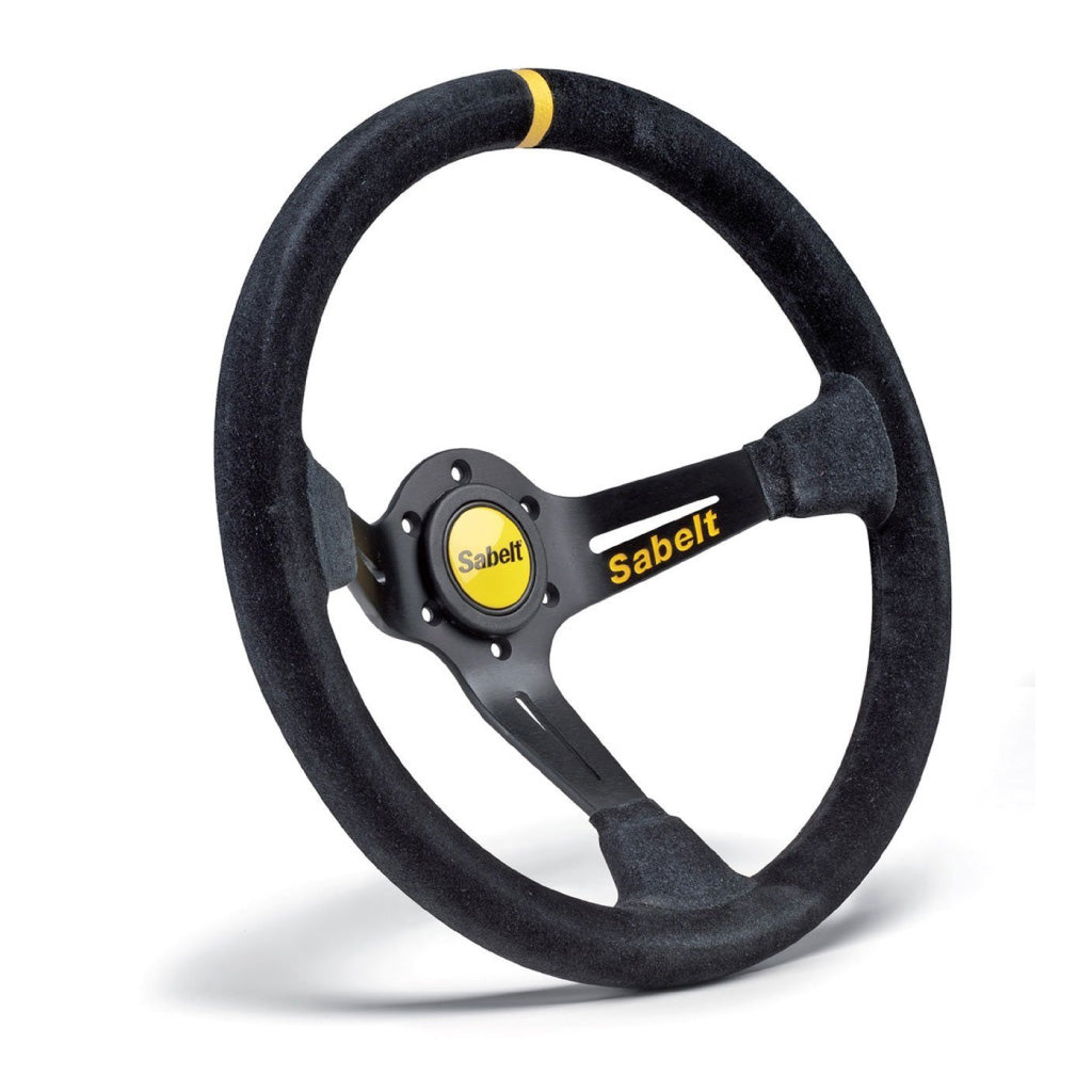 Sabelt SW-390 Akropolis Steering Wheel - Black Suede Black Spokes 350mm