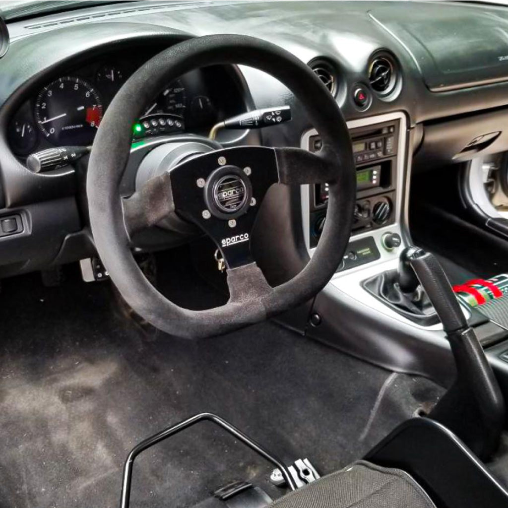 Sparco L360 Steering Wheel - Black Suede Black Spokes 330mm