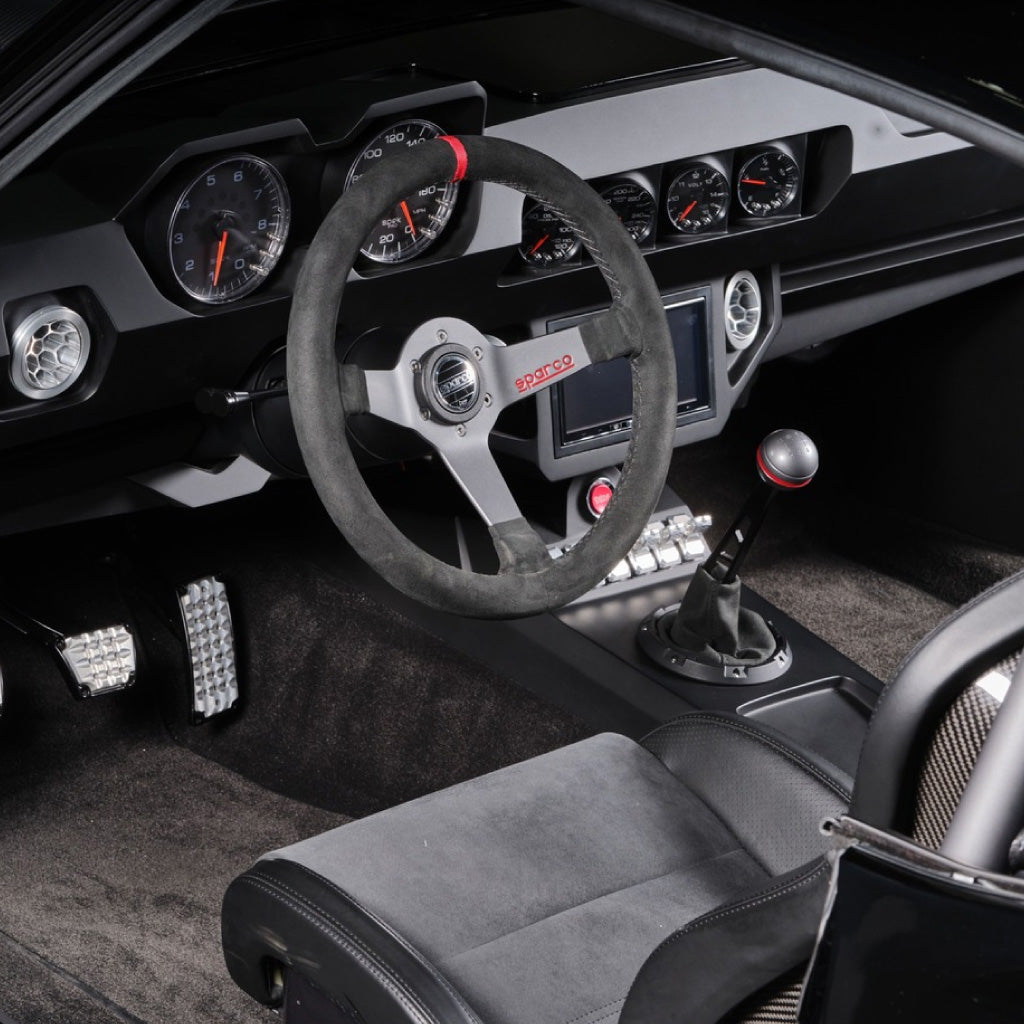 Sparco L575 Steering Wheel - Black Suede Black Spokes 350mm