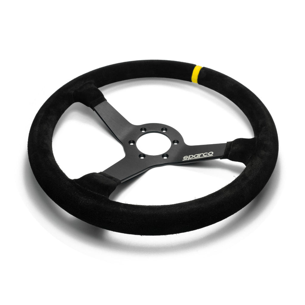 Sparco R345 Steering Wheel - Black Suede Black Spokes 350mm