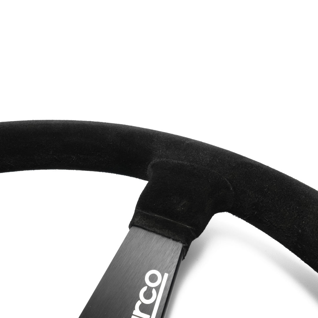 Sparco R345 Steering Wheel - Black Suede Black Spokes 350mm