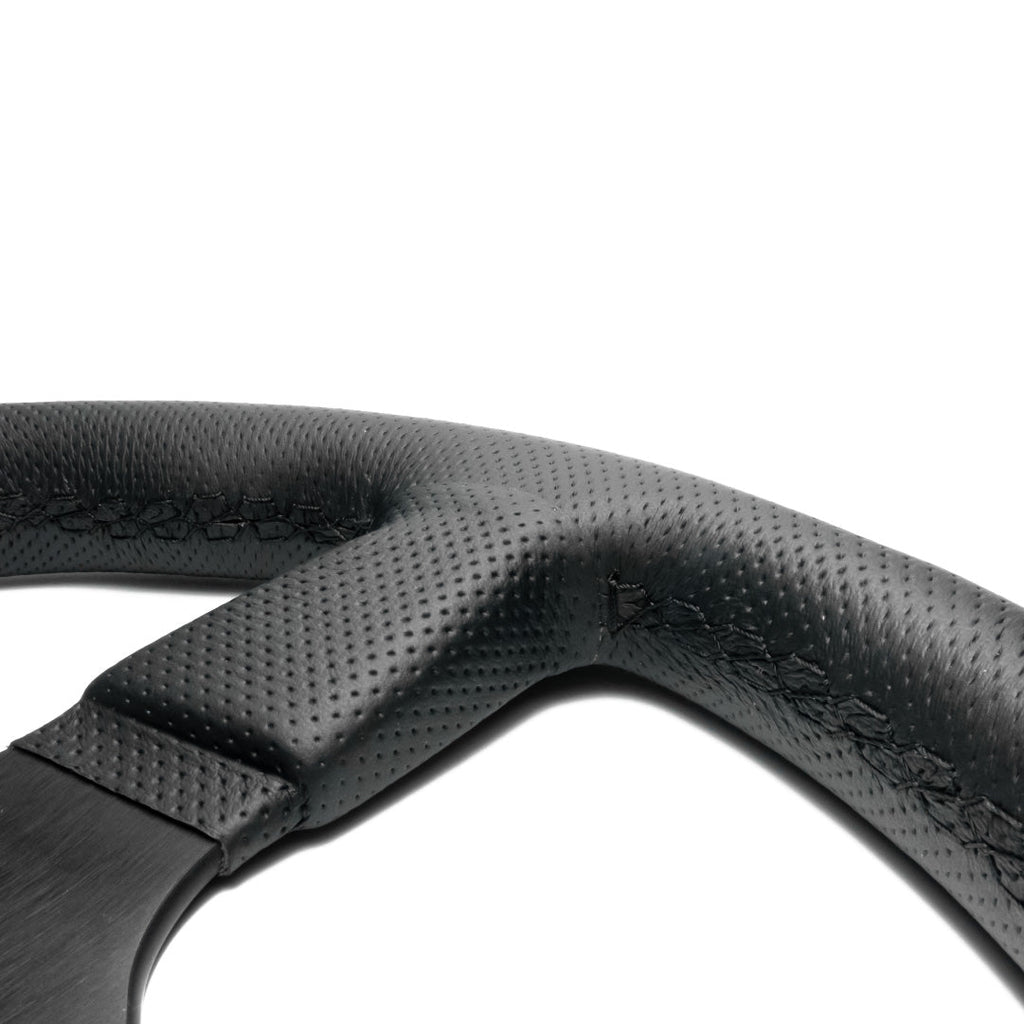 Sparco R383 Champion Steering Wheel - Black Leather Black Spokes 330mm