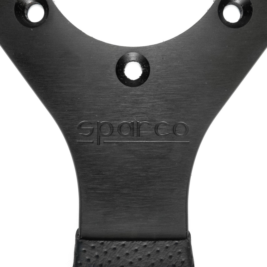 Sparco R383 Champion Steering Wheel - Black Leather Black Spokes 330mm