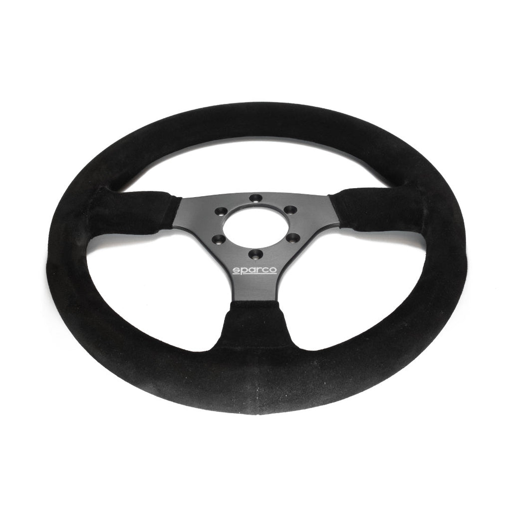 Sparco R383 Steering Wheel - Black Suede Black Spokes 330mm