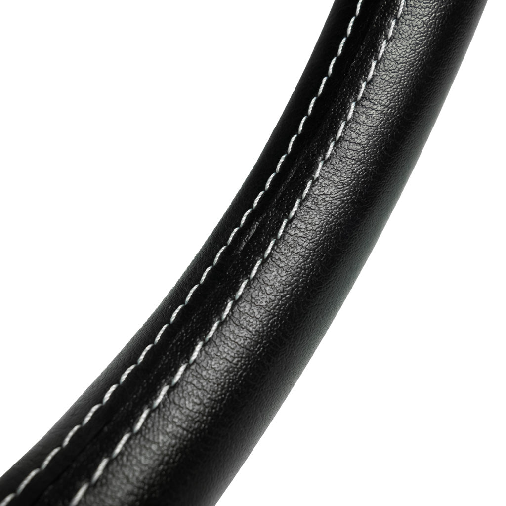 Sport Line 4 Four Spoke Steering Wheel - Black Vinyl Silver Spokes 370mm