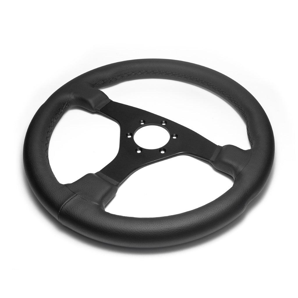 Sport Line Comfort Steering Wheel - Black Leather Black Spokes 350mm