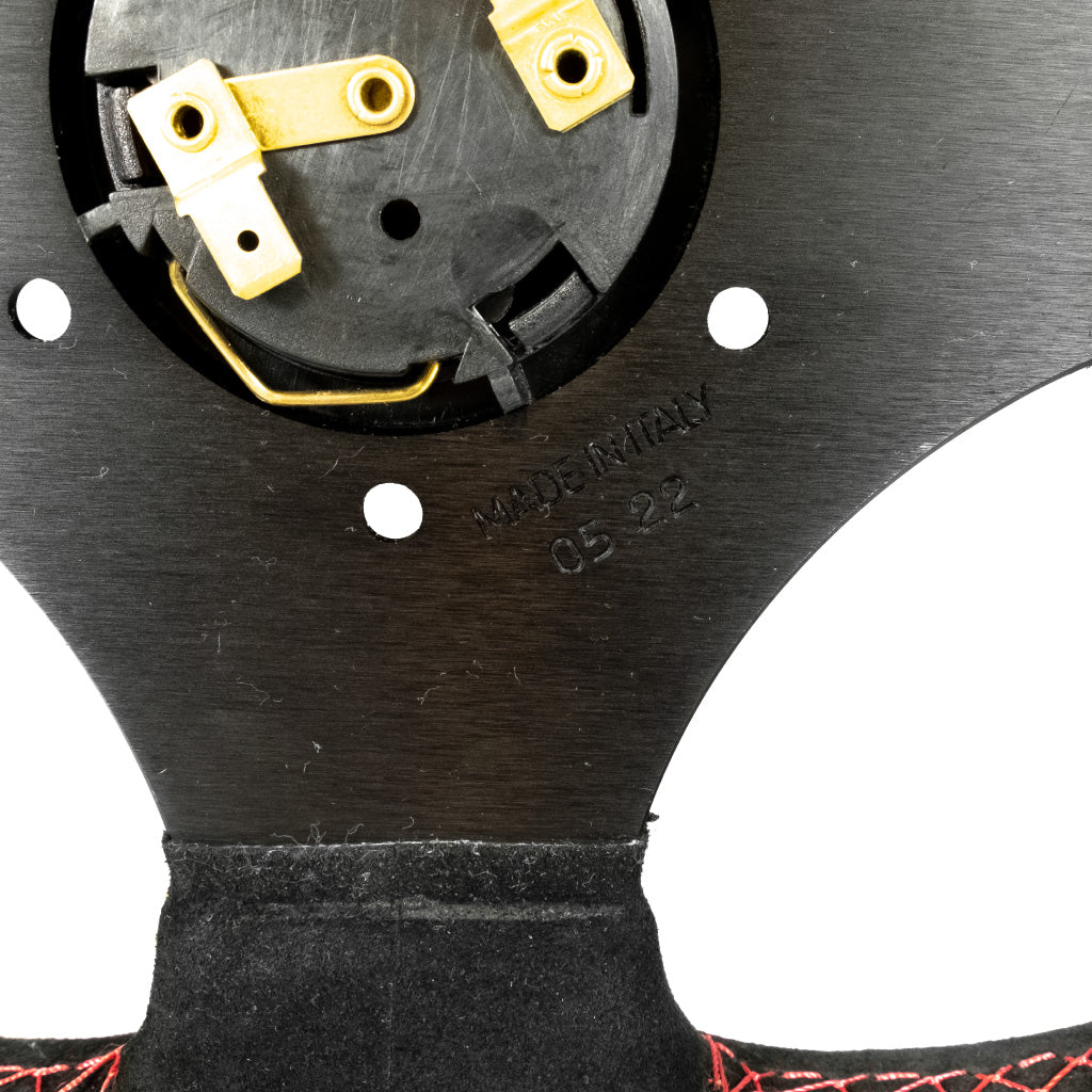 Sport Line Competition Steering Wheel - Black Suede Black Spokes 300mm