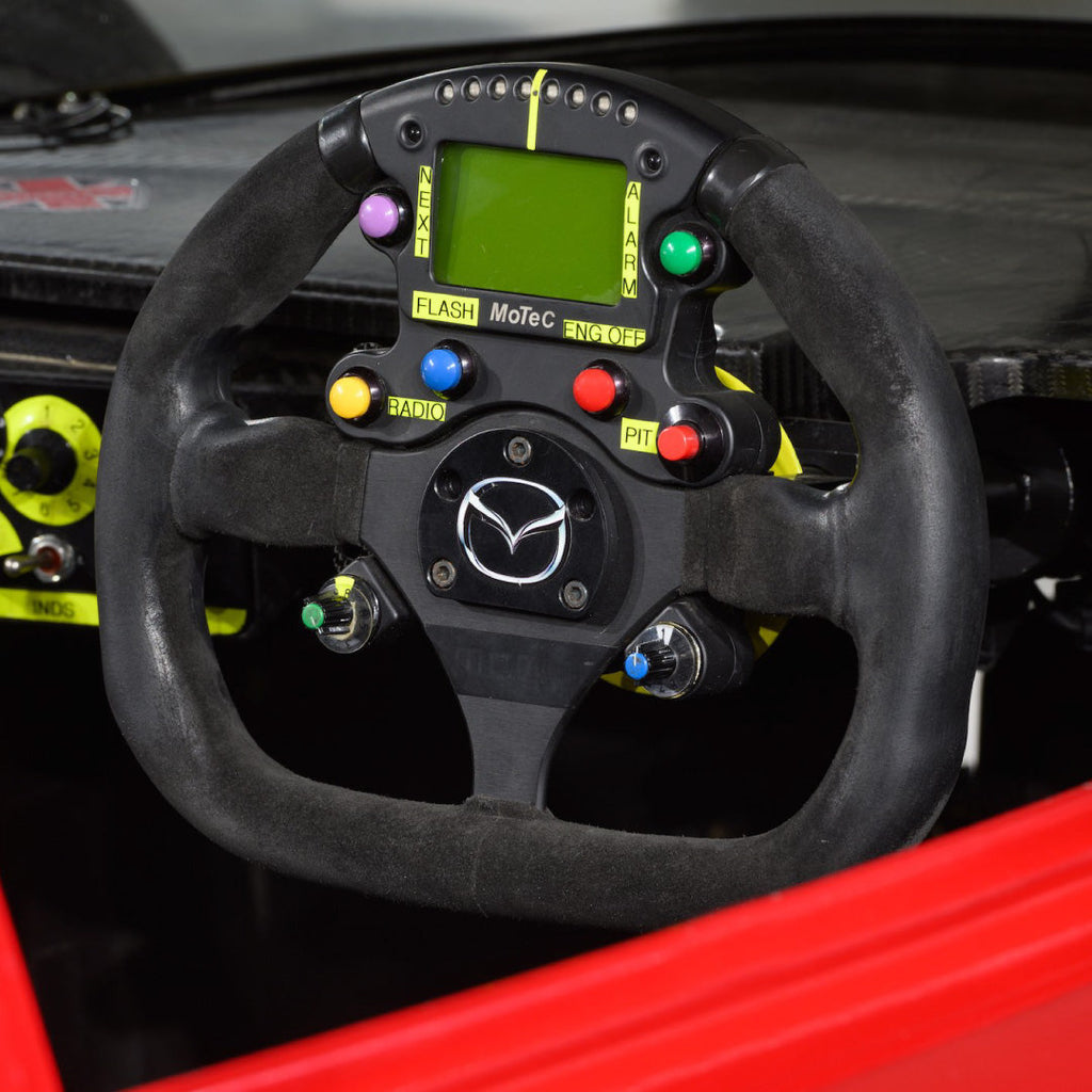 Sport Line Competition Steering Wheel - Black Suede Black Spokes Open-Top 300mm