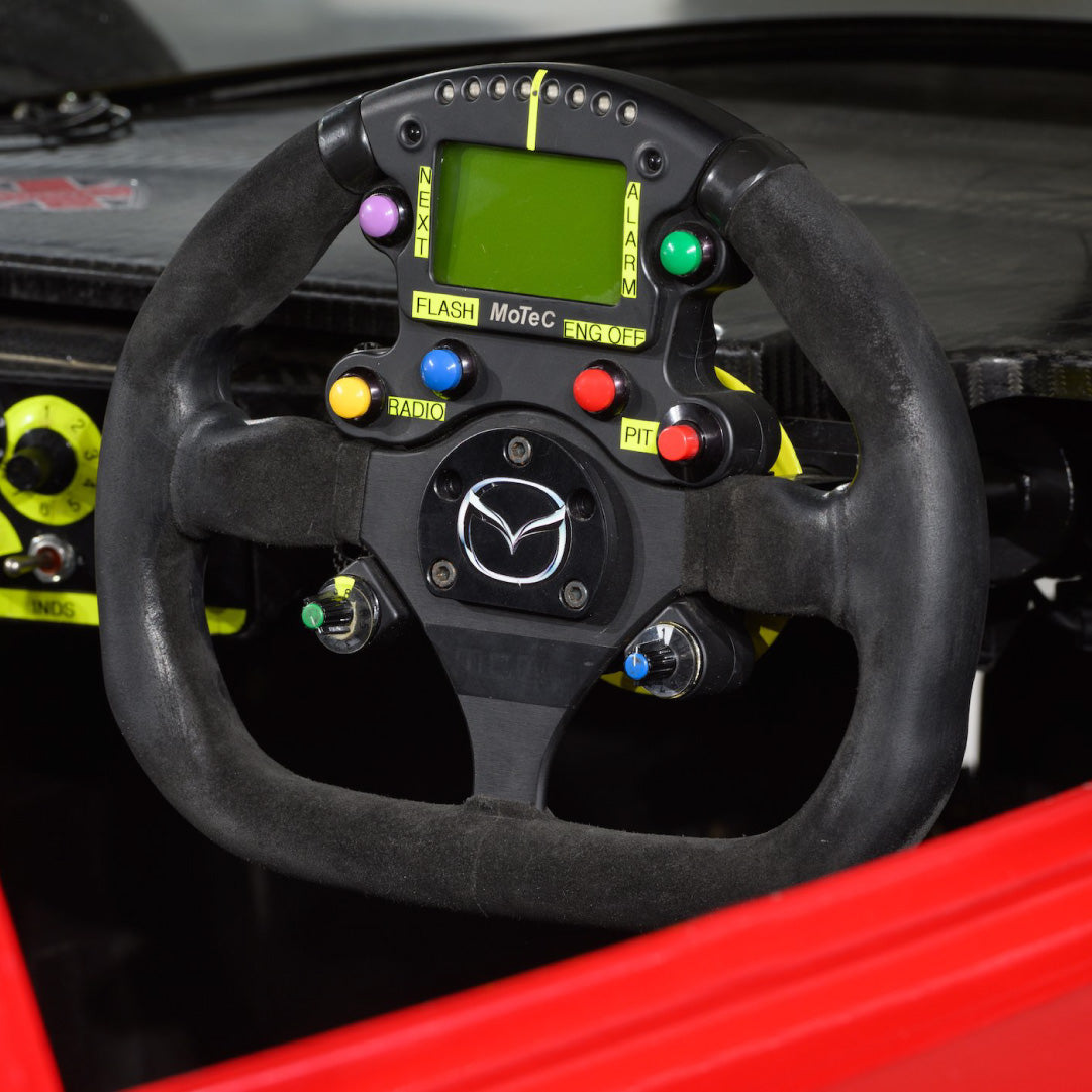 Sport Line Competition Steering Wheel - Black Suede Black Spokes Open-Top 300mm